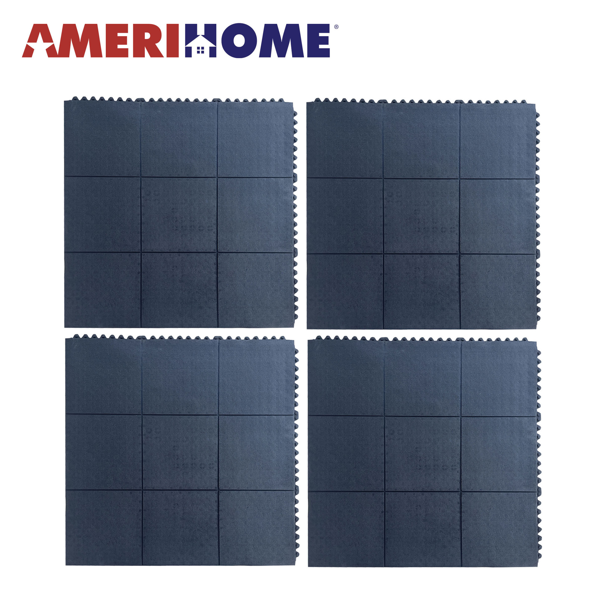AMERIHOME, 3 x 3ft. Interlocking Tile Mat, Width 36 in, Length 36 in, Thickness 2-1/2 in, Model# RMTS33I4PK